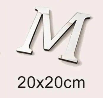 20 см большой размер 3D английские буквы акриловая зеркальная поверхность настенная наклейка алфавит плакат фестиваль вечерние украшения DIY художественная роспись Gold M