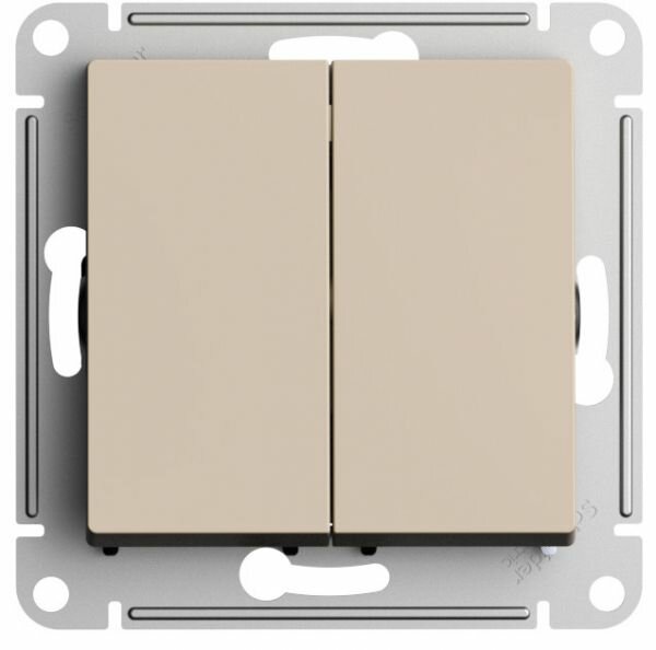 5 шт. Systeme Electric AtlasDesign Песочный Переключатель 2-клавишный перекрестный, 2 x сх. 7, 10АХ, механизм, ATN001273