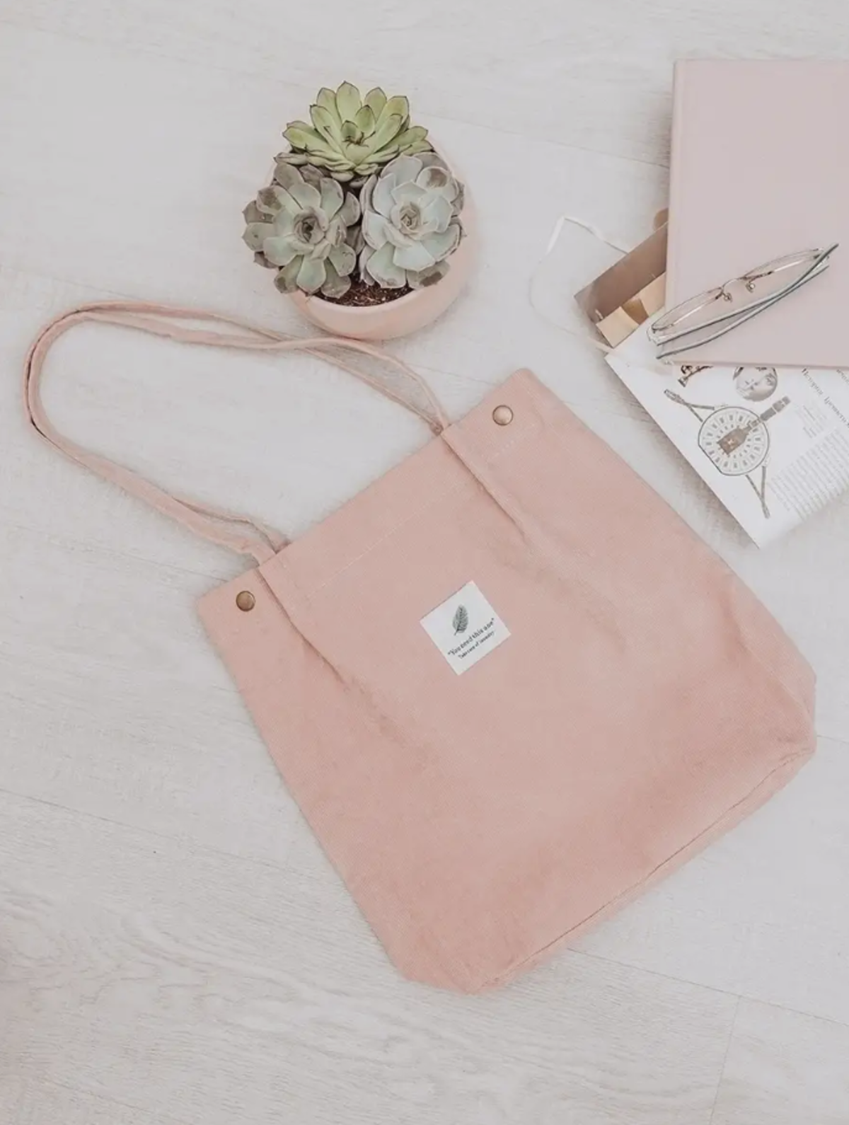 Сумка шоппер , фактура бархатистая, розовый — фото 1