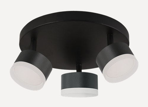 Изображение товара Светильник накладной поворотный (спот) De Fran AL-5642 черный+белый, агата GX53 3*15Вт круг