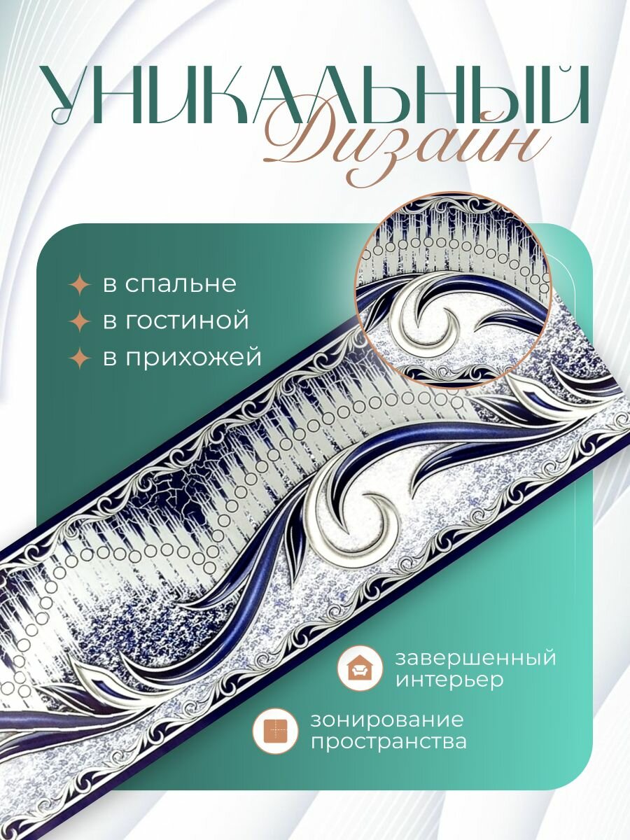 Бордюр бумажный для обоев синий 9 см.