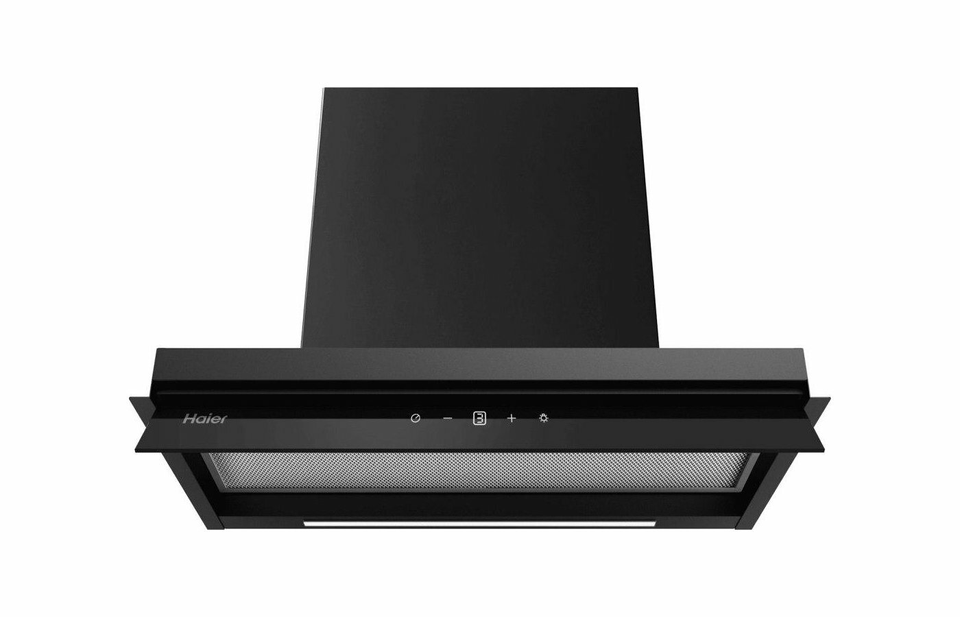 Вытяжка Haier HVX-W675TGB, сенсорное управление, 4 скорости, встраиваемая, черная