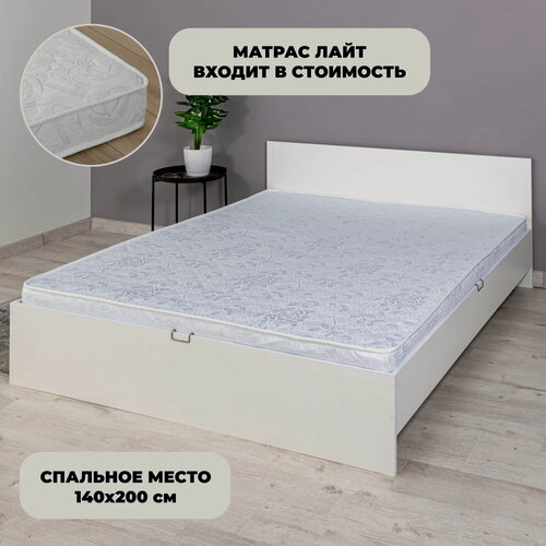 Изображение товара Двуспальная кровать Оливия с матрасом Лайт (10 см), 140х200 см