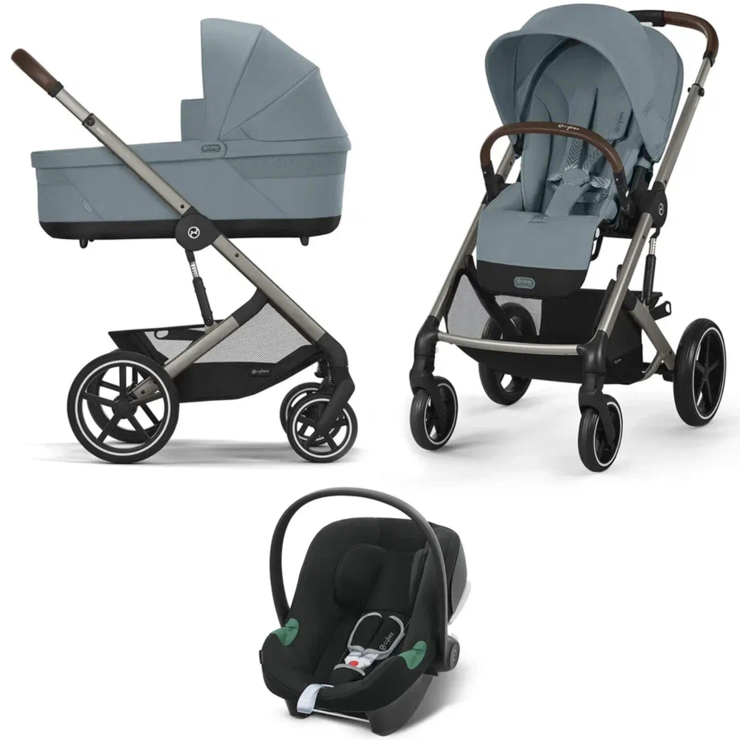 Коляска 3 в 1 Cybex Balios S Lux New 2025 TPE Stormy Blue с дождевиком 524002489