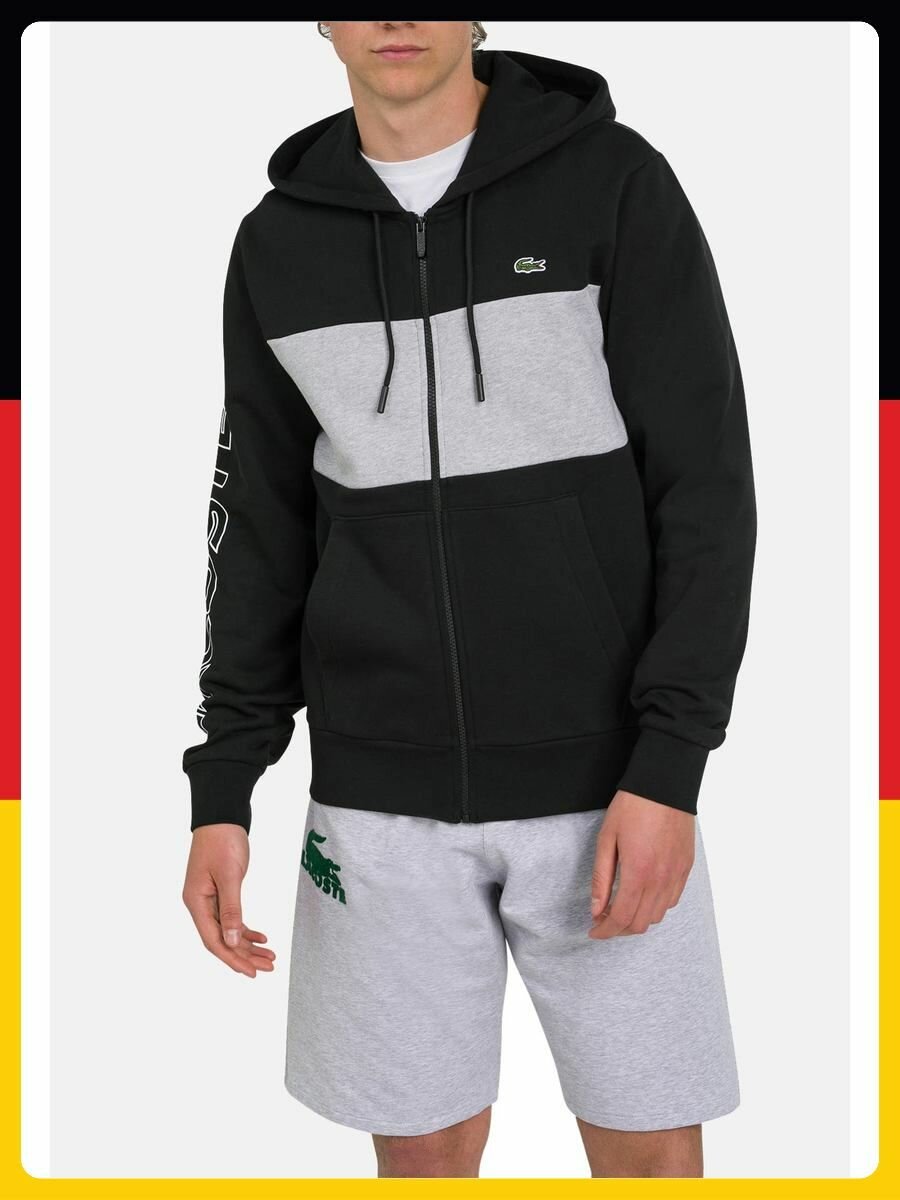 Толстовка спортивная LACOSTE, размер M, , черный