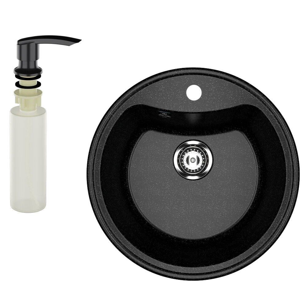 Мойка кухонная Ulgran U-601 308 51x51 мойка для кухни матовая черная круглая российская