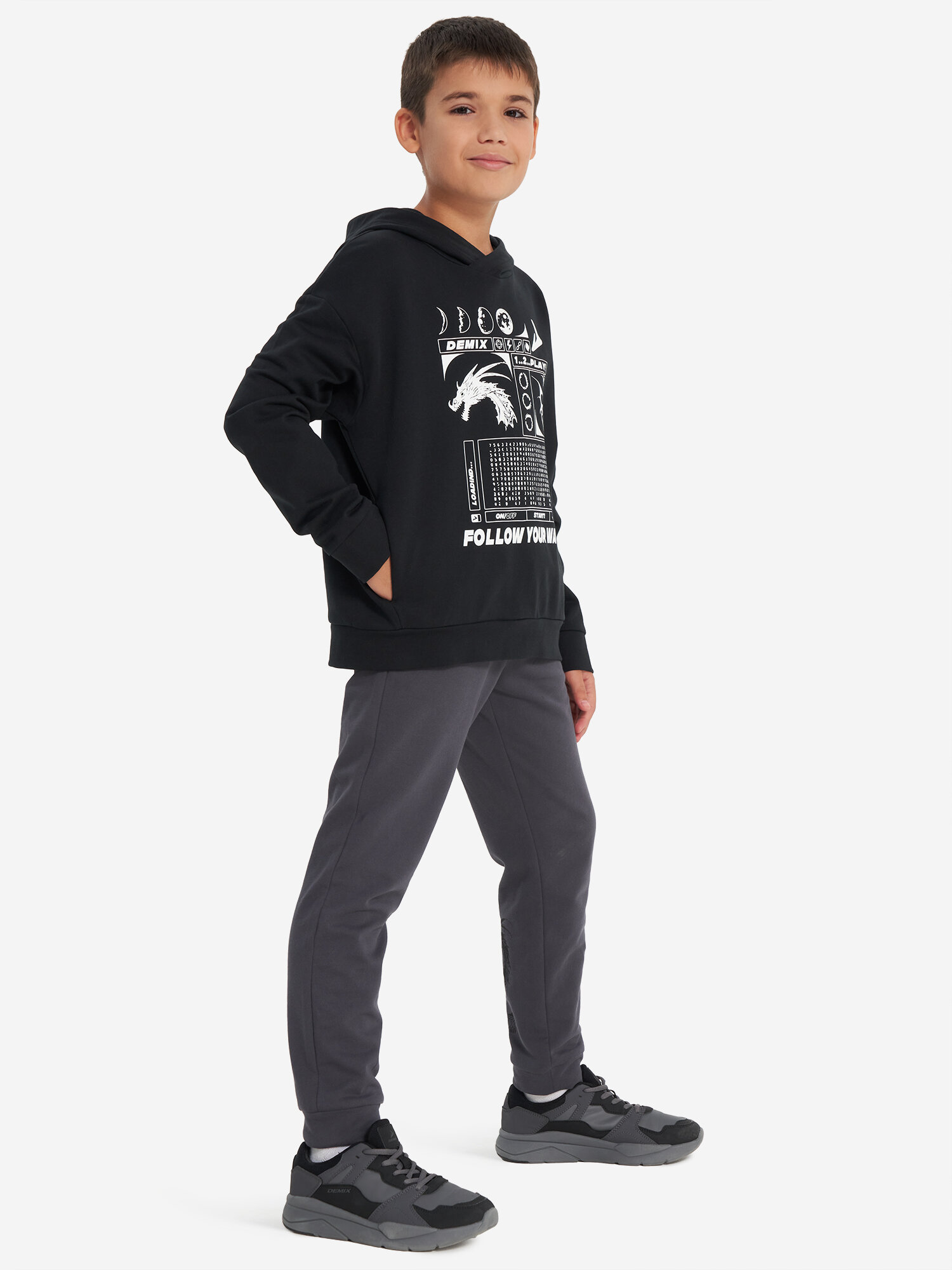 Худи Demix, размер 158-164, черный — фото 1