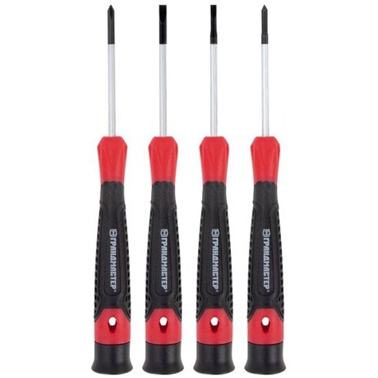 Набор отверток для точных работ Грандмастер SL/PH 4 шт CrV двухкомпонентные рукоятки