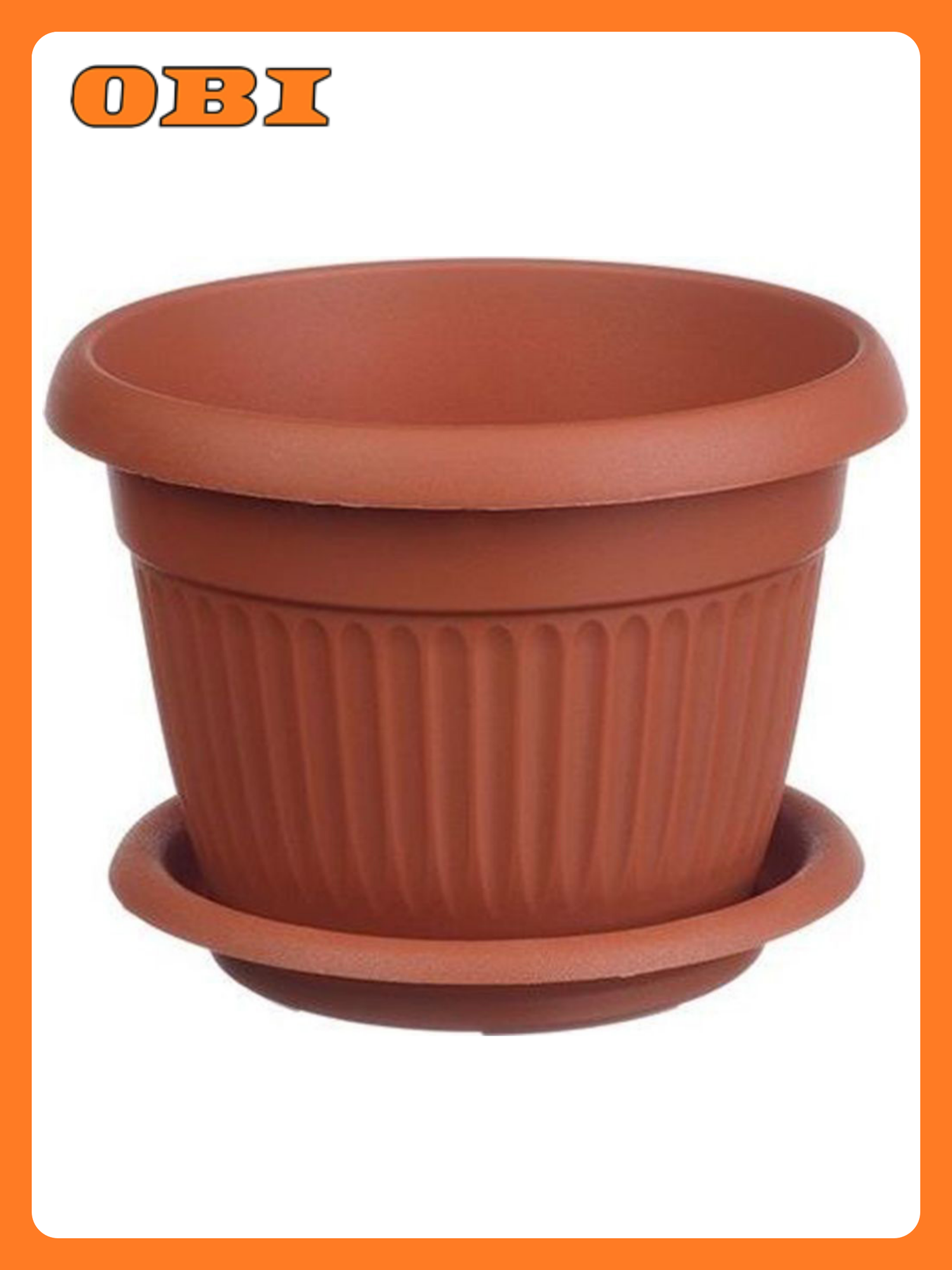 Кашпо IDEA Ливия d32 см 11 л полипропиленовое терракотовое с поддоном