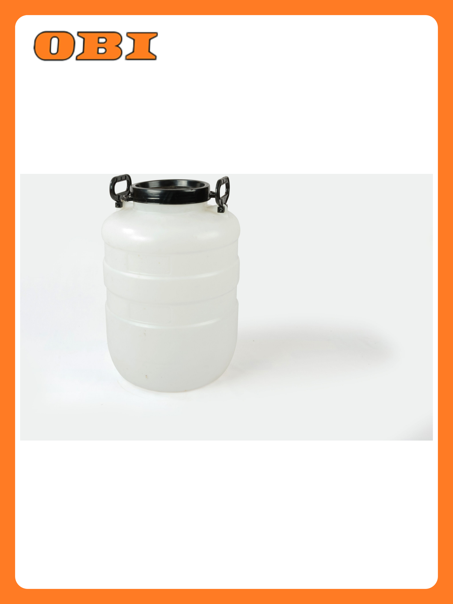 Бочка радиан пластик 40л белая с ручками и крышкой вертикальная