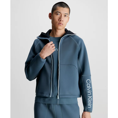 Толстовка Calvin Klein Sport, размер M, голубой худи calvin klein средней длины карманы капюшон карманы размер xs черный