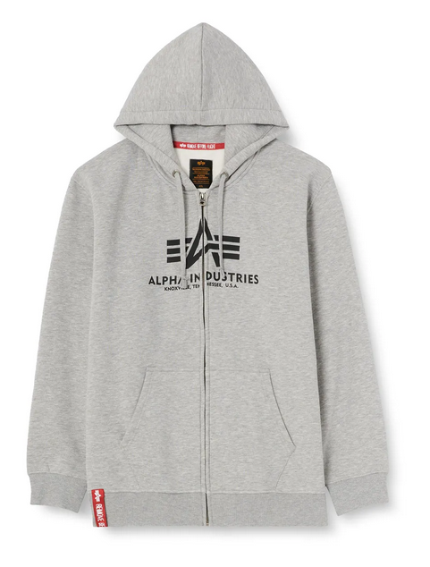 Свитшот ALPHA INDUSTRIES Basic Zip Hoody, размер XL, серый