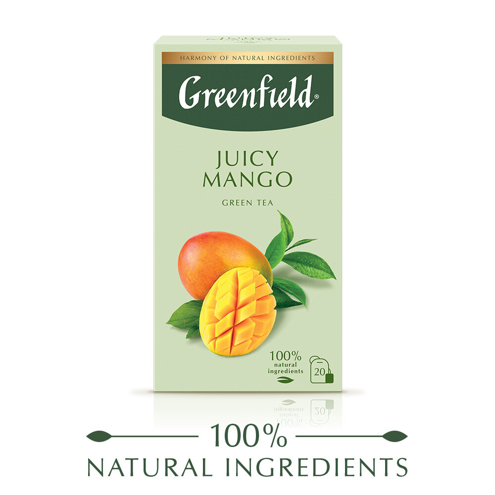 Чай зелёный Greenfield Juicy Mango в пакетиках, 20 пак.