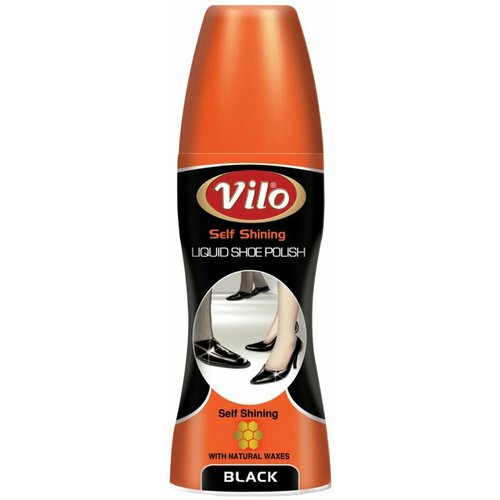 Краска для обуви Vilo водоотталкивающая жидкая черная 80мл х2шт