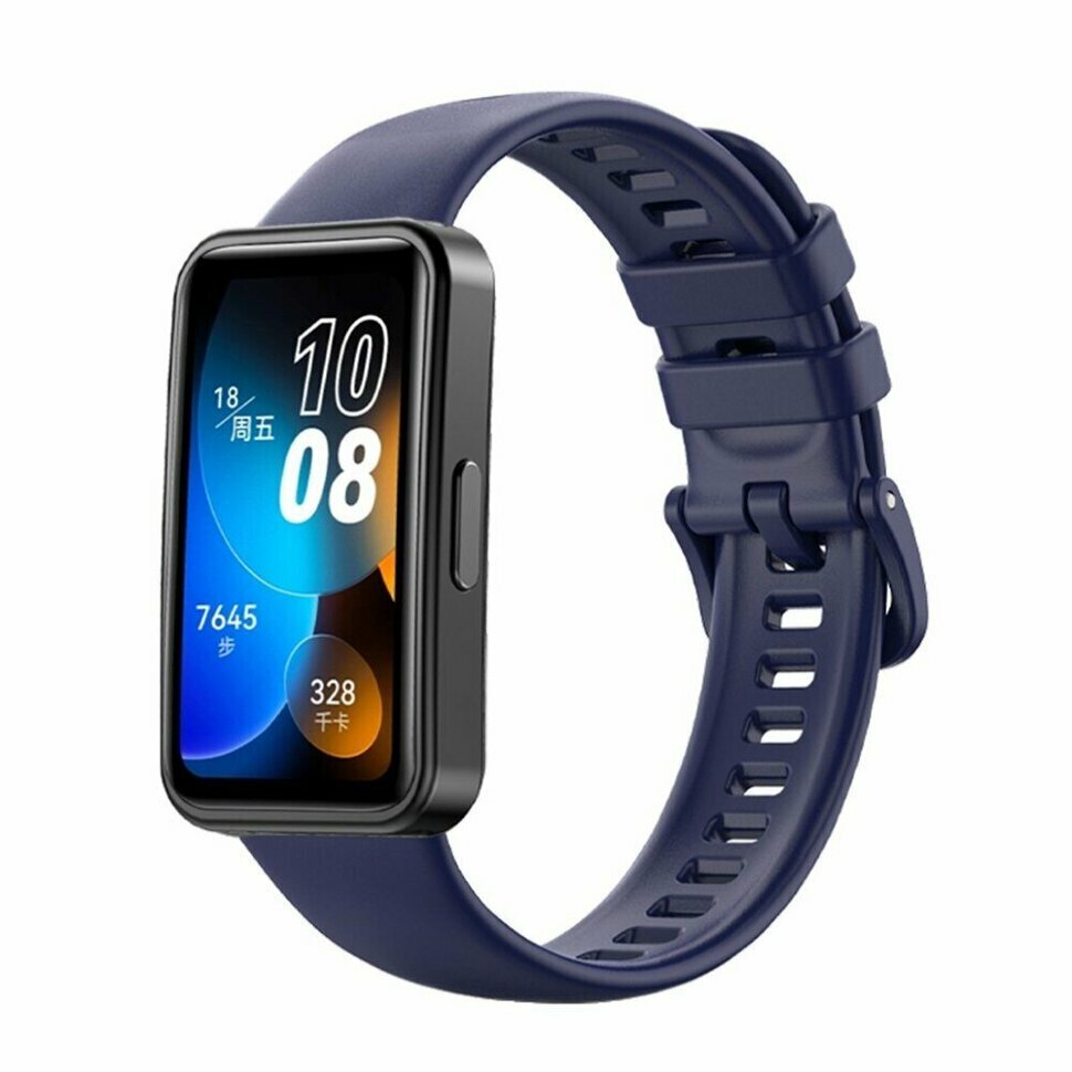 Силиконовый ремешок для HUAWEI Band 8 (темно-синий)