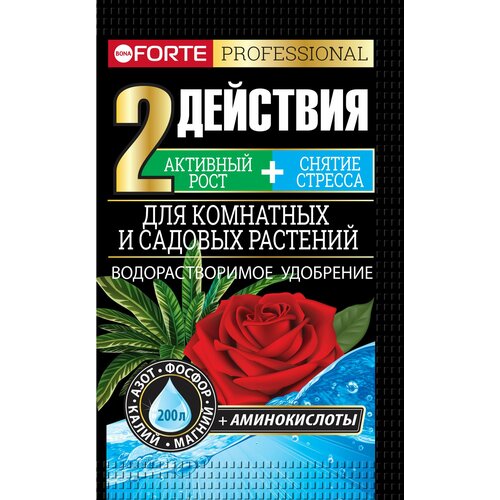 Удобрение с аминокислотами Bona Forte для комнатных и садовых растений 100 г удобрение для комнатных и садовых растений bona forte 100 г