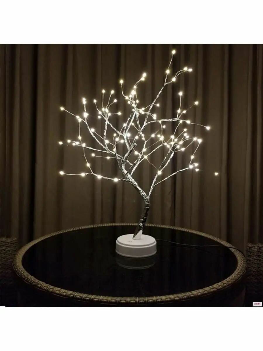 Новинка, LED настольная лампа, дерево , белый свет, 3олотые ветки, Новыйг год 2022