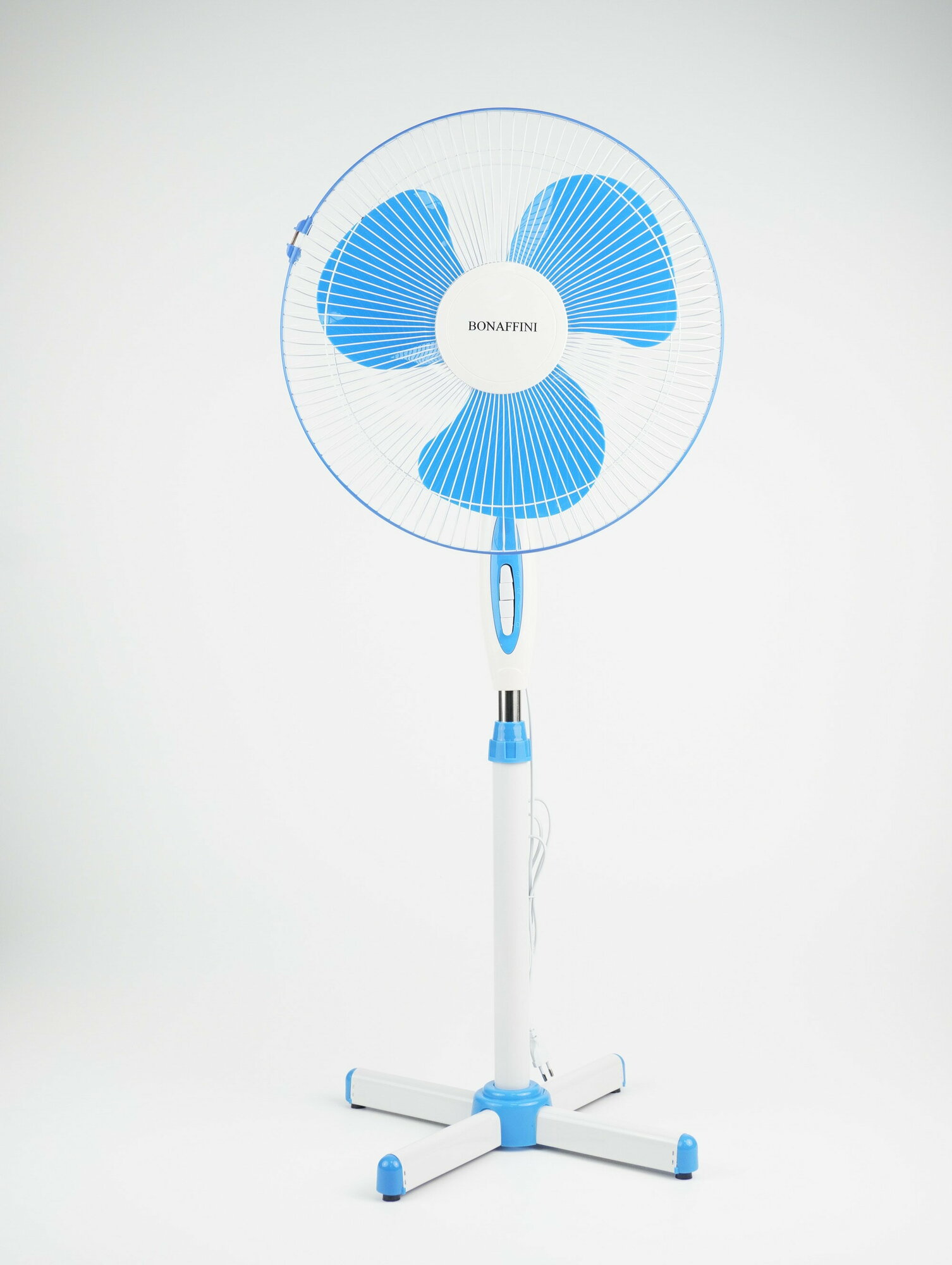 Напольный вентилятор Bonaffini ELF-0005 диаметр 40 см, 40 Вт, цвет белый/синий