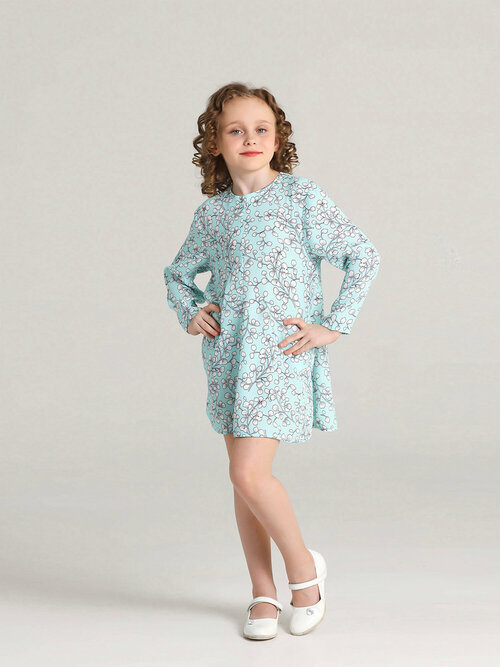 Платье Оригинальные платья для девочек, комплект, размер 32(122), бирюзовый