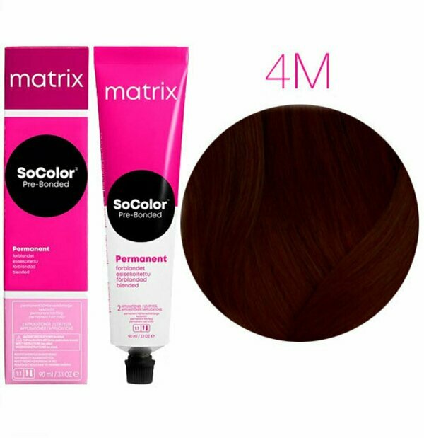 Matrix SoColor перманентная крем-краска для волос Pre-Bonded, 4M шатен мокка, 90 мл