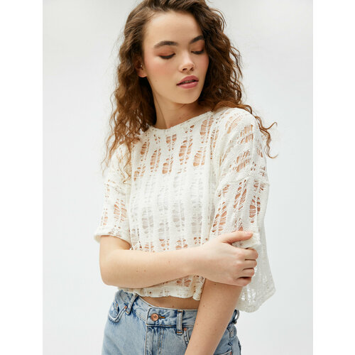 фото Футболка koton, размер s, бежевый