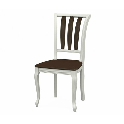 Стул Кабриоль, Жесткий, Эмаль белая/Орех темный