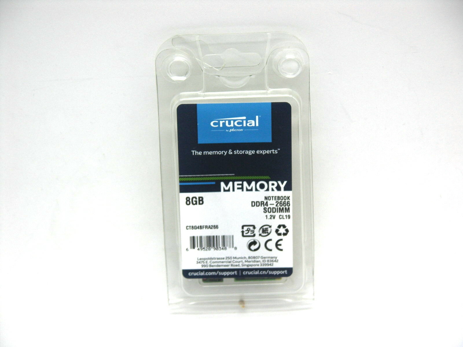 Модуль SODIMM 8Gb (DDR4 2666MHz) *Crucial* CT8G4SFRA266