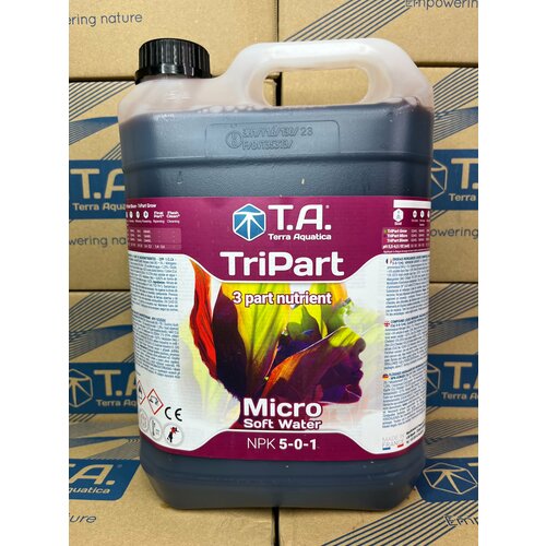 Удобрение TriPart Micro SW / Flora Micro GHE для мягкой воды 5 л EU ghterra aquatica flora series tripart micro hw 5л удобрение для растений