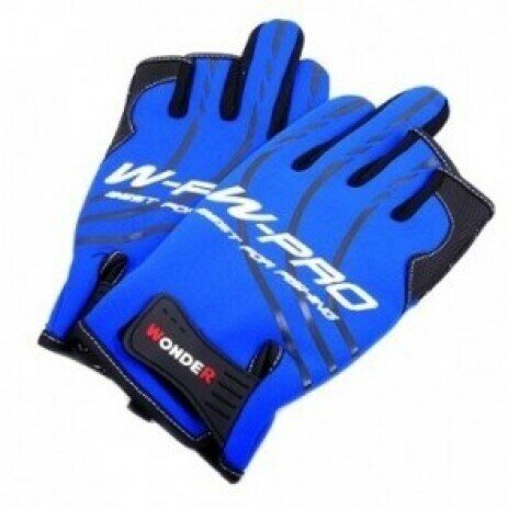 фото Перчатки Wonder WG-FGL043, синие с черным, с двумя пальцами, размер L