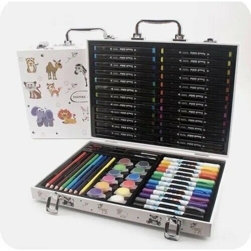 Детский набор для рисования в чемоданчике Художественный набор юного художника 58 предметов раскраска 2250₽