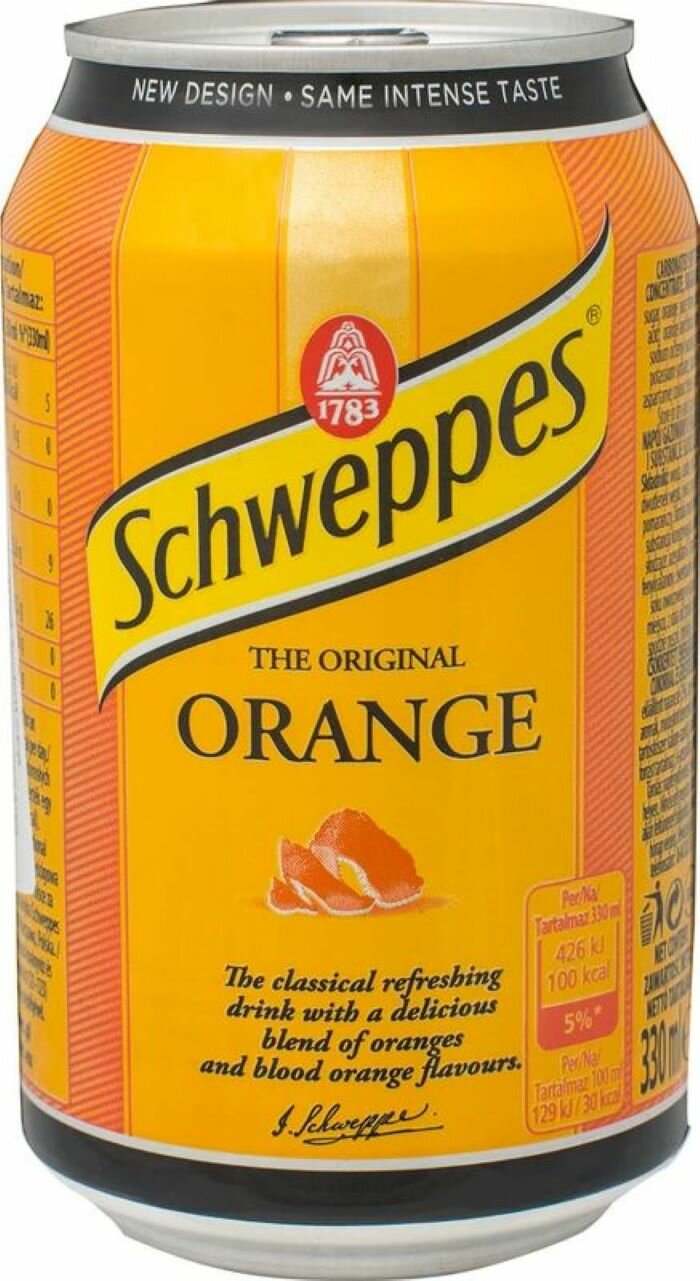 Schweppes Orange / Напиток газированный Швепс Оранж / 6 банок по 330 мл.