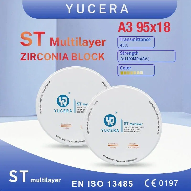 Стоматологический циркониевый блок Yucera ST multilayer A3 98х18