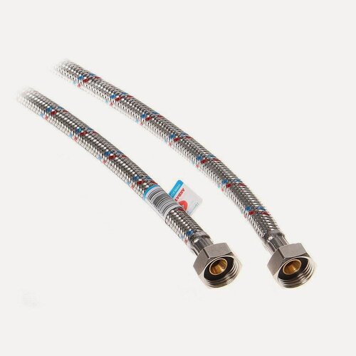 Изображение товара Подводка для воды 1/2"х0.5 м, 1шт, гайка-гайка, латунь, AquaLine, 01414