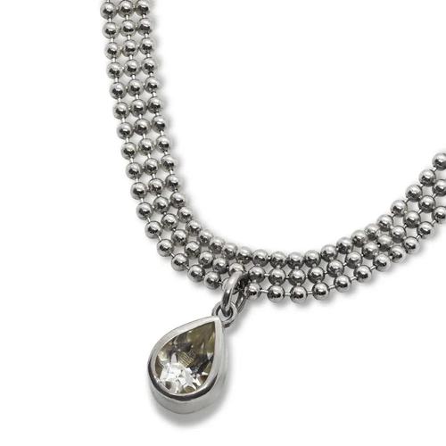 Чокер Waves & Gems Колье чокер серебро 925 с горным хрусталем, серебро, 925 проба, горный хрусталь, длина 31 см., бесцветный, серебряный