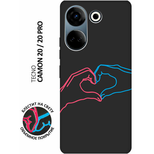 Матовый Soft Touch силиконовый чехол на Tecno Camon 20, 20 Pro, Техно Камон 20, 20 Про с 3D принтом Fall in Love черный матовый soft touch силиконовый чехол на honor 20 pro хонор 20 про с 3d принтом fall in love черный