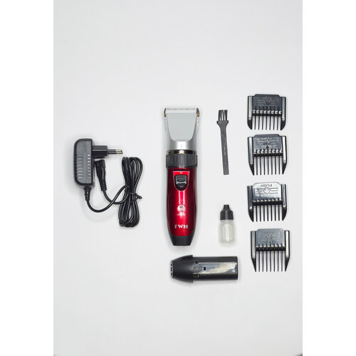 Машинка для стрижки волос профессиональный триммер для бороды и усов 2 аккумулятора 4 насадки лезвие титан керамика RFCD-988 196900₽