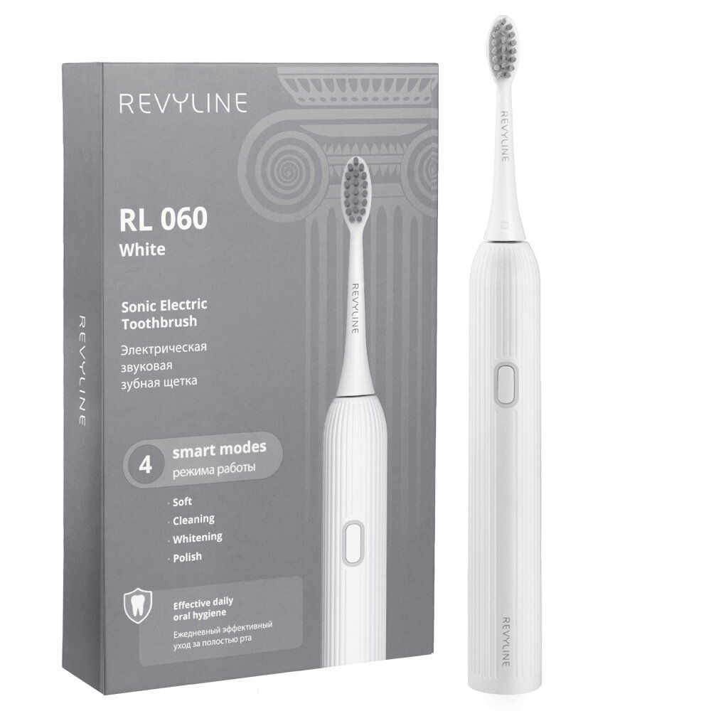 Электрическая звуковая щётка Revyline RL 060, 4 режима, аккумулятор, белый