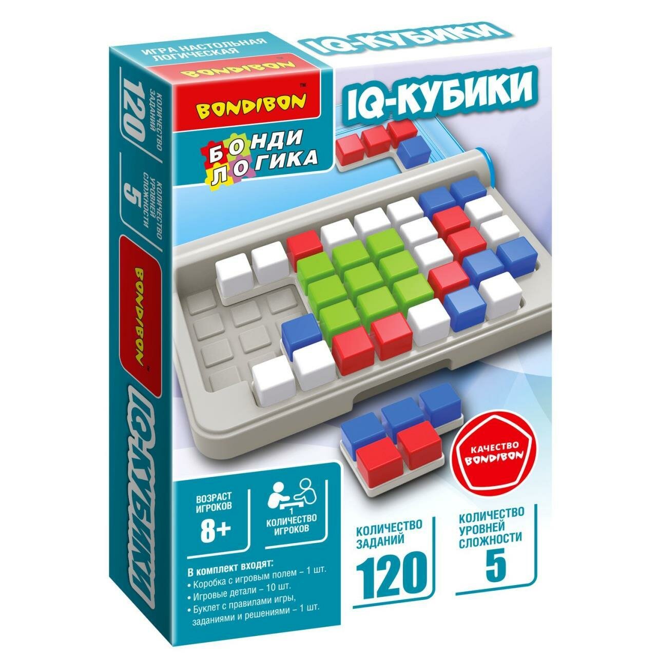 Игра настольная логическая БондиЛогика Bondibon "iq-кубики"