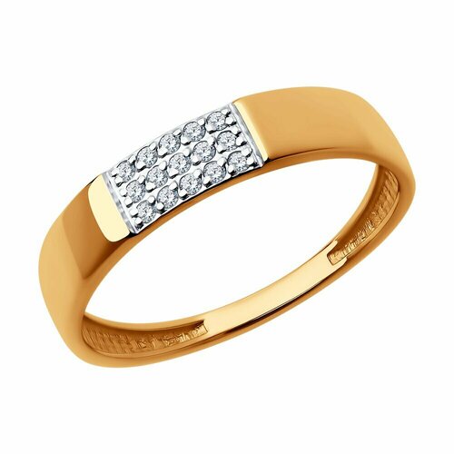 Кольцо SOKOLOV, красное золото, 585 проба, фианит, размер 17 кольцо из золота 110225 15