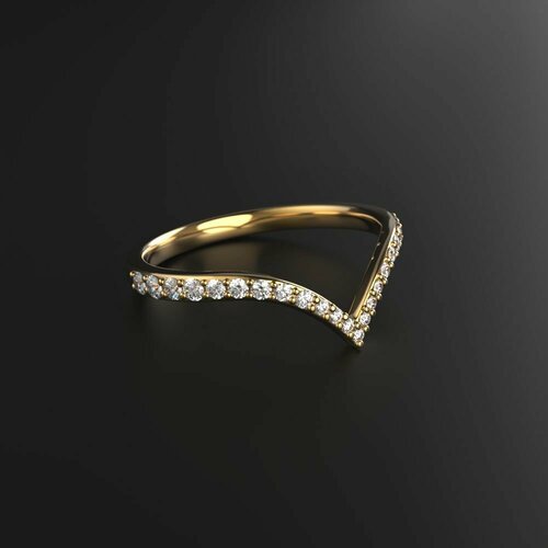 Кольцо обручальное Constantine Filatov кольцо-дорожка с бриллиантами, желтое золото, 585 проба, бриллиант, размер 16.5, желтый