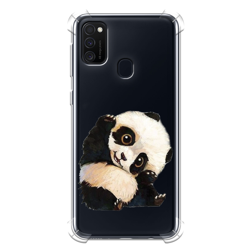 Противоударный силиконовый чехол на Samsung Galaxy M30s / Самсунг Гэлакси M30s с рисунком Большеглазая панда противоударный силиконовый чехол панда на бамбуке на samsung galaxy m30s самсунг гэлакси m30s