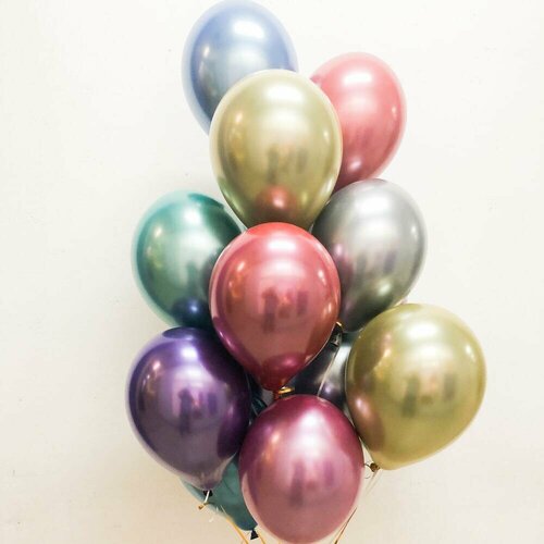 Воздушные шары Фонтан из 13 шариков хром