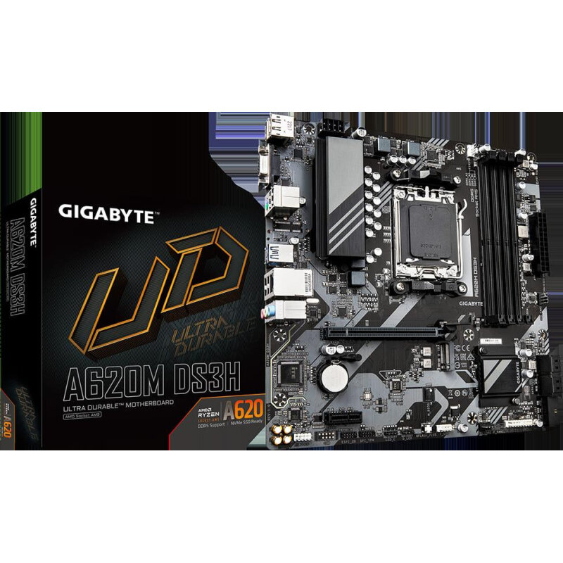 Материнская плата Gigabyte A620M DS3H, sAM5, AMD A620, 4xDDR5 mATX