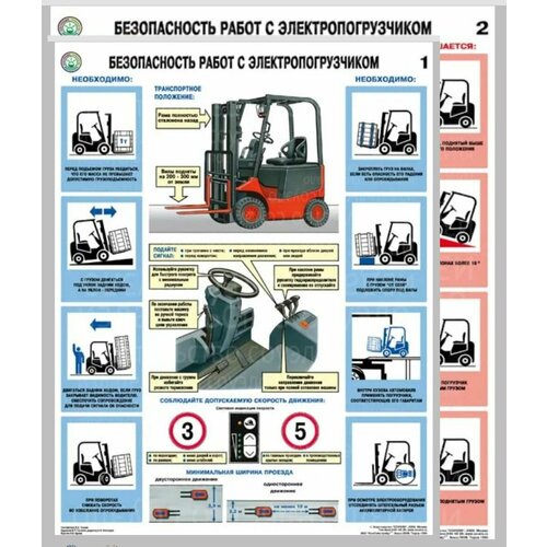 Комплект плакатов Безопасность работ с электропогрузчиками на 2 листах А2 комплект плакатов пожарная безопасность лист а2 2 шт