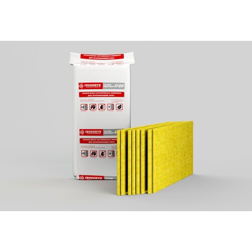 Звукопоглощающая базальтовая плита Izogertz Floor Protect C-20 1200x600x20 мм 8 штук 5,76 м² для пола под стяжку