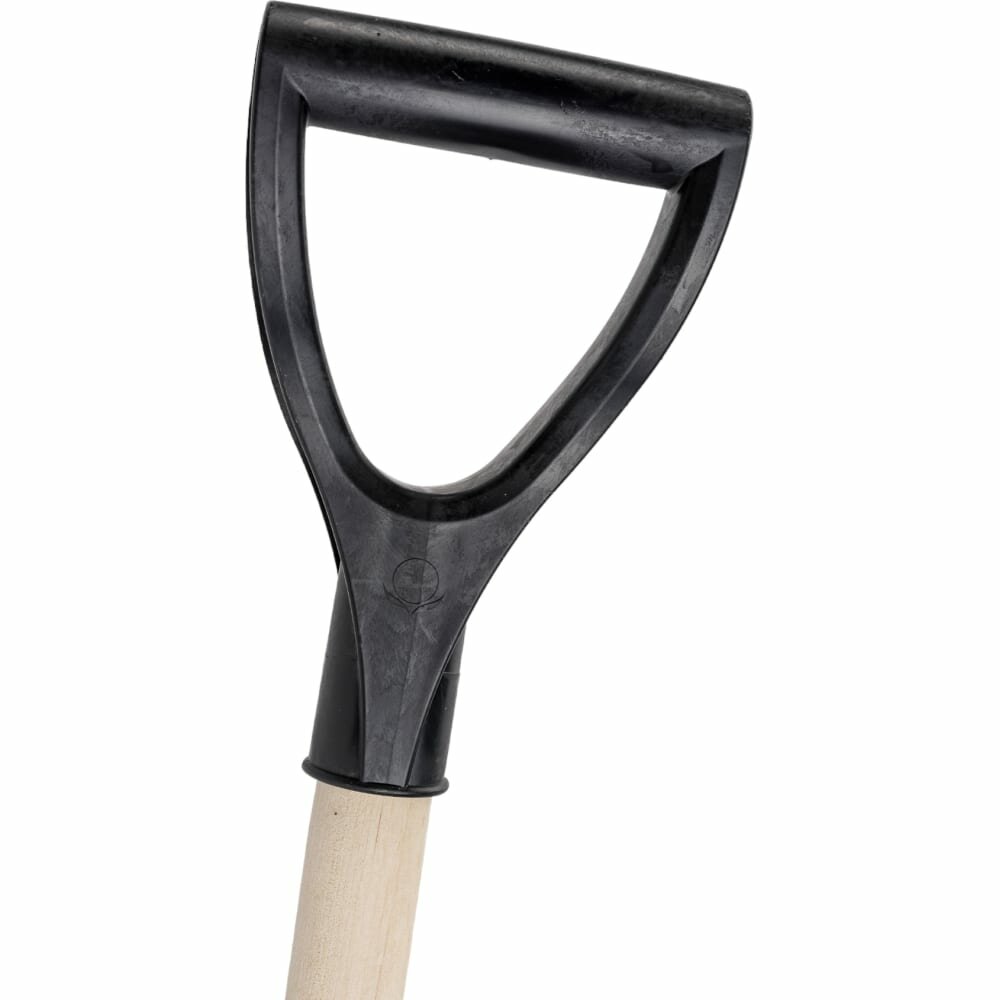 Пластмассовая лопата с оцинкованной планкой на заклепках, деревянным черенком 1-го сорта и V-образной ручкой Gigant «Домбай» GSSL-2 (Россия)