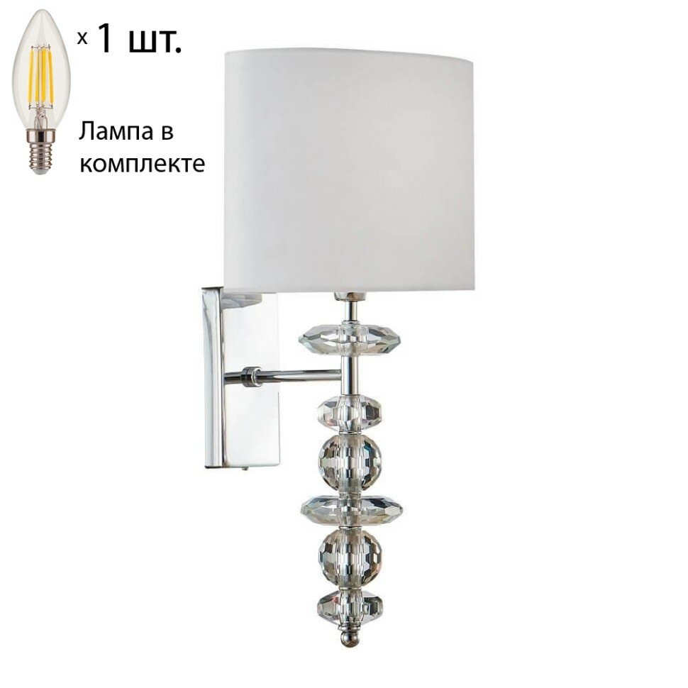 Бра Crystal Lux с лампочкой ARMANDO AP1.2 CHROME+Lamps E14 Свеча