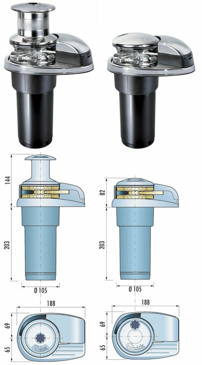 Якорная лебедка "Prince DP2E", 500 Вт, 12 В, с барабаном, цепь 6 мм (10252559)