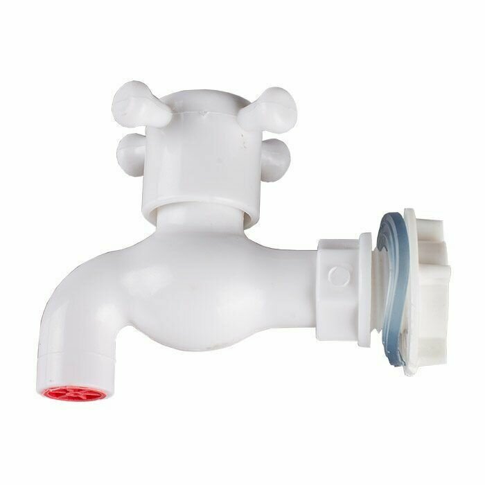 фото Кран водоразборный пластиковый 1/2 с гайкой и прокладкой