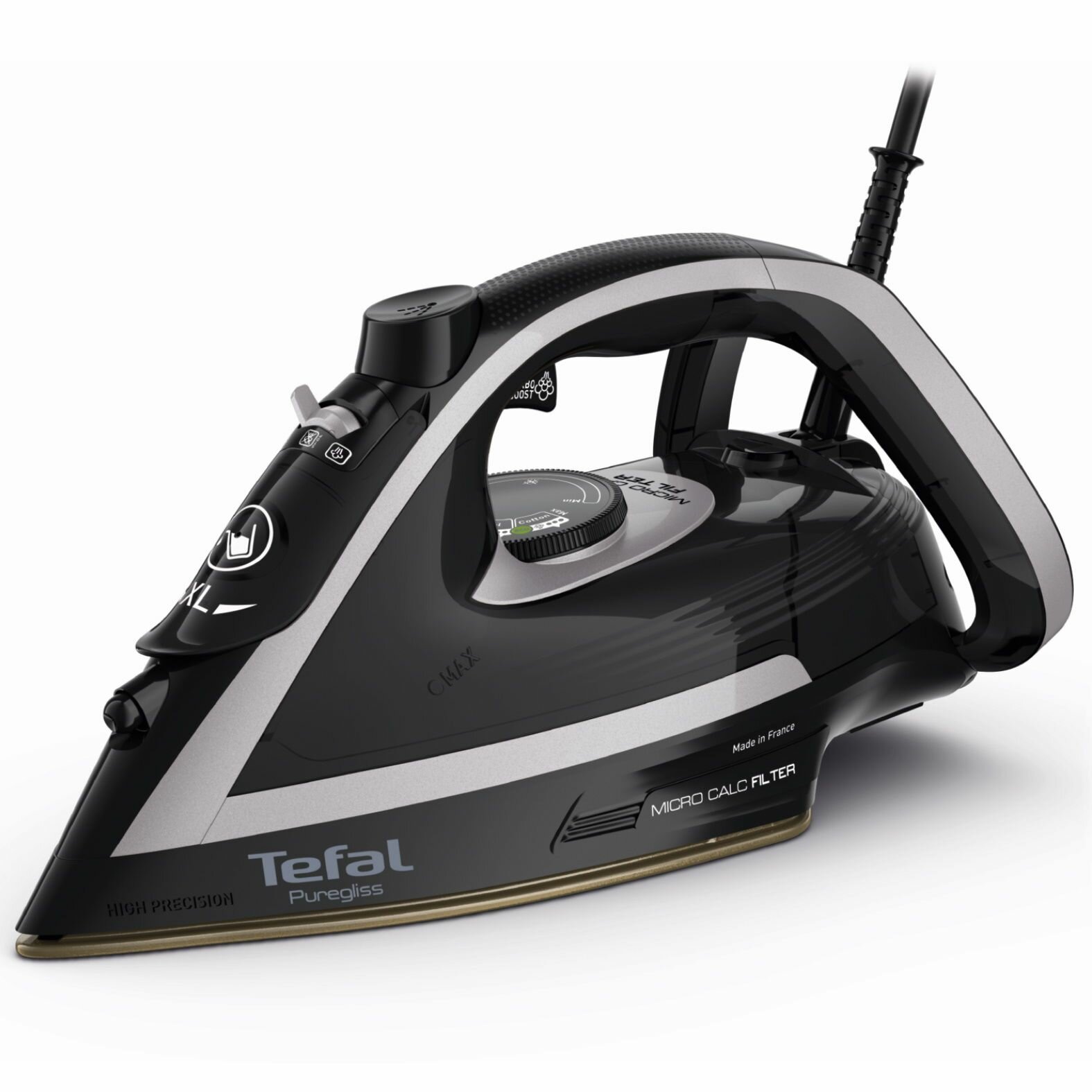 Утюг Tefal Puregliss FV8082E0 с насадкой для деликатных тканей мощность 3000 Вт паровой удар 280 г/мин автоотключение